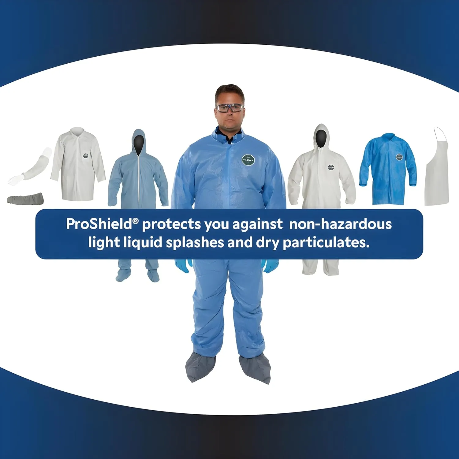 DuPont ProShield 50 Protective Coverall with Standard Fit Hood and Serged Seams, White, 2X-Large, 25-Pack