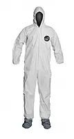 DuPont ProShield 50 Protective Coverall with Standard Fit Hood and Serged Seams, White, 2X-Large, 25-Pack