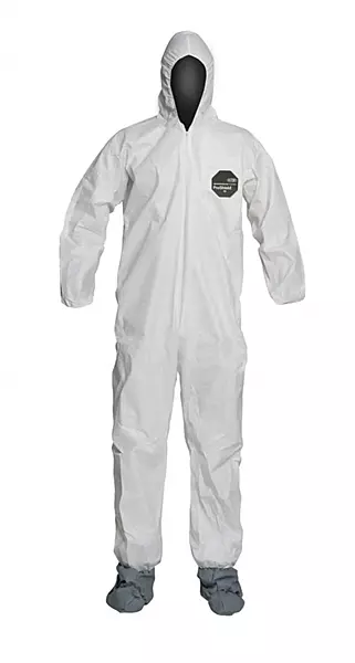 DuPont ProShield 50 Protective Coverall with Standard Fit Hood and Serged Seams, White, 2X-Large, 25-Pack