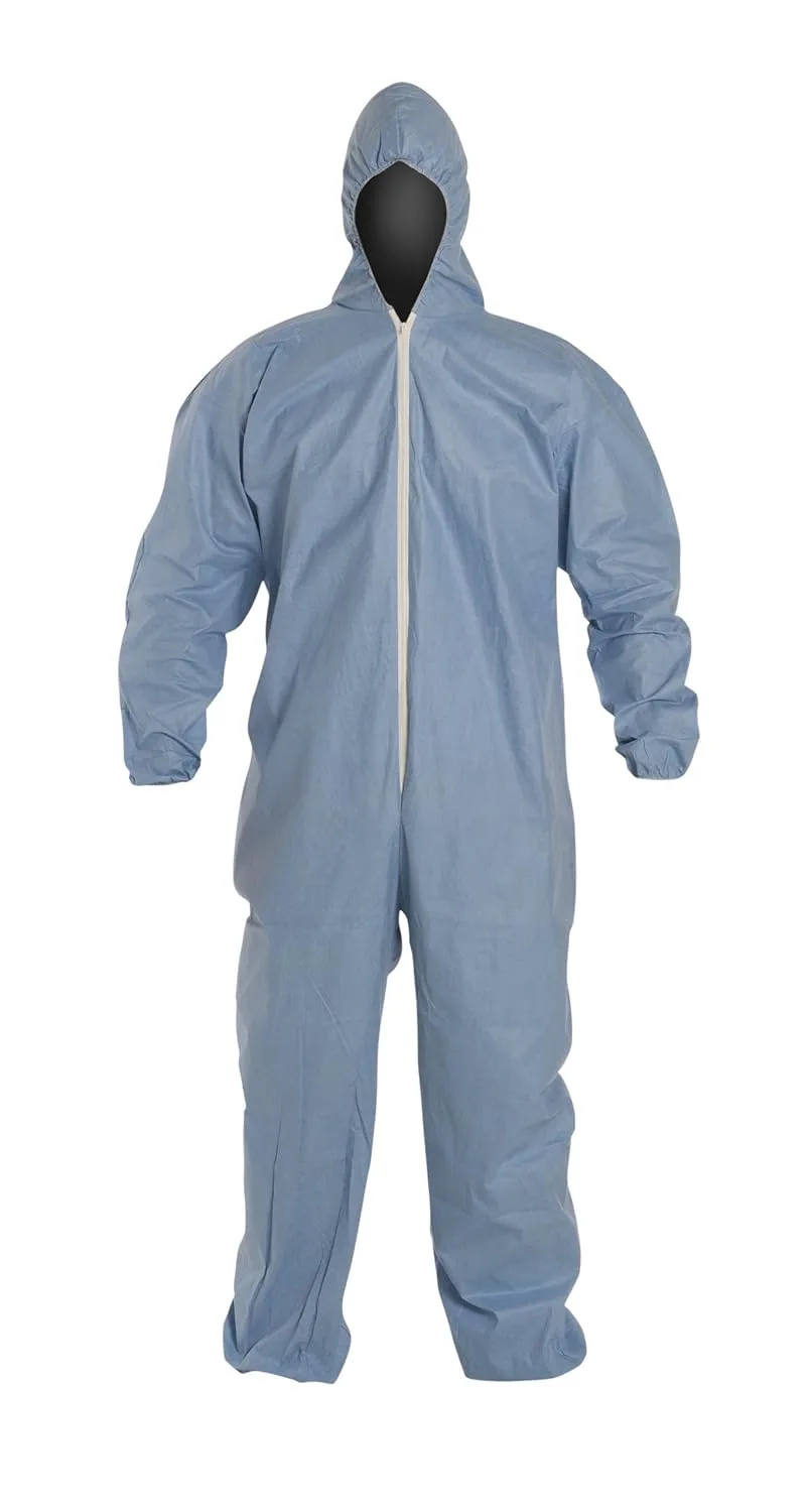 DuPont Proshield 6 TM127S Secondary Flame Resistant Coverall with Attached Hood, Blue, 3X-Large (Case of 25) 25-Pack