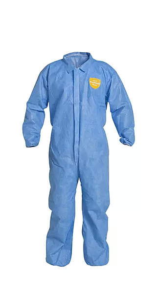 DuPont ProShield 10 Disposable Protective Coverall with Serged Seams, Elastic Cuff and Ankles, Blue, 3X-Large, 25-Pack