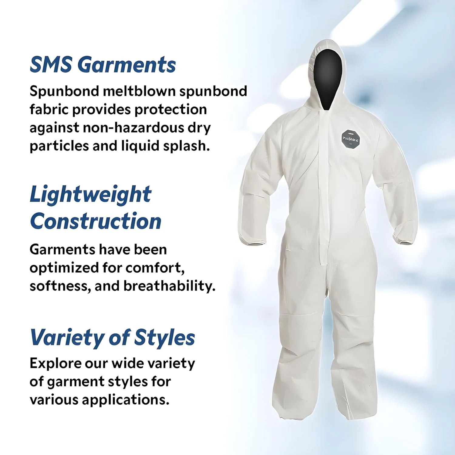 DuPont ProShield 10 Disposable Protective Coverall with Serged Seams, Elastic Cuff and Ankles, Blue, 3X-Large, 25-Pack