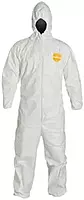 DuPont XL 12 mil ProShield Basic Chemical Protection Coveralls With Front Zipper Closure, Attached Hood And Elastic Waist