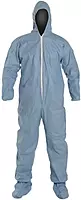 DUPONT TM122SBULG002500 Flame Resistant Coverall w/Hood and Boots, Sky Blue, Tempro, L