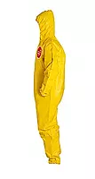 DuPont Tychem 2000 QC127S Disposable Chemical Resistant Coverall with Hood, Elastic Cuff and Serged Seams, Yellow - 4X-LARGE
