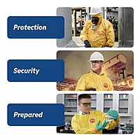 DuPont Tychem 2000 QC127S Disposable Chemical Resistant Coverall with Hood, Elastic Cuff and Serged Seams, Yellow - 4X-LARGE