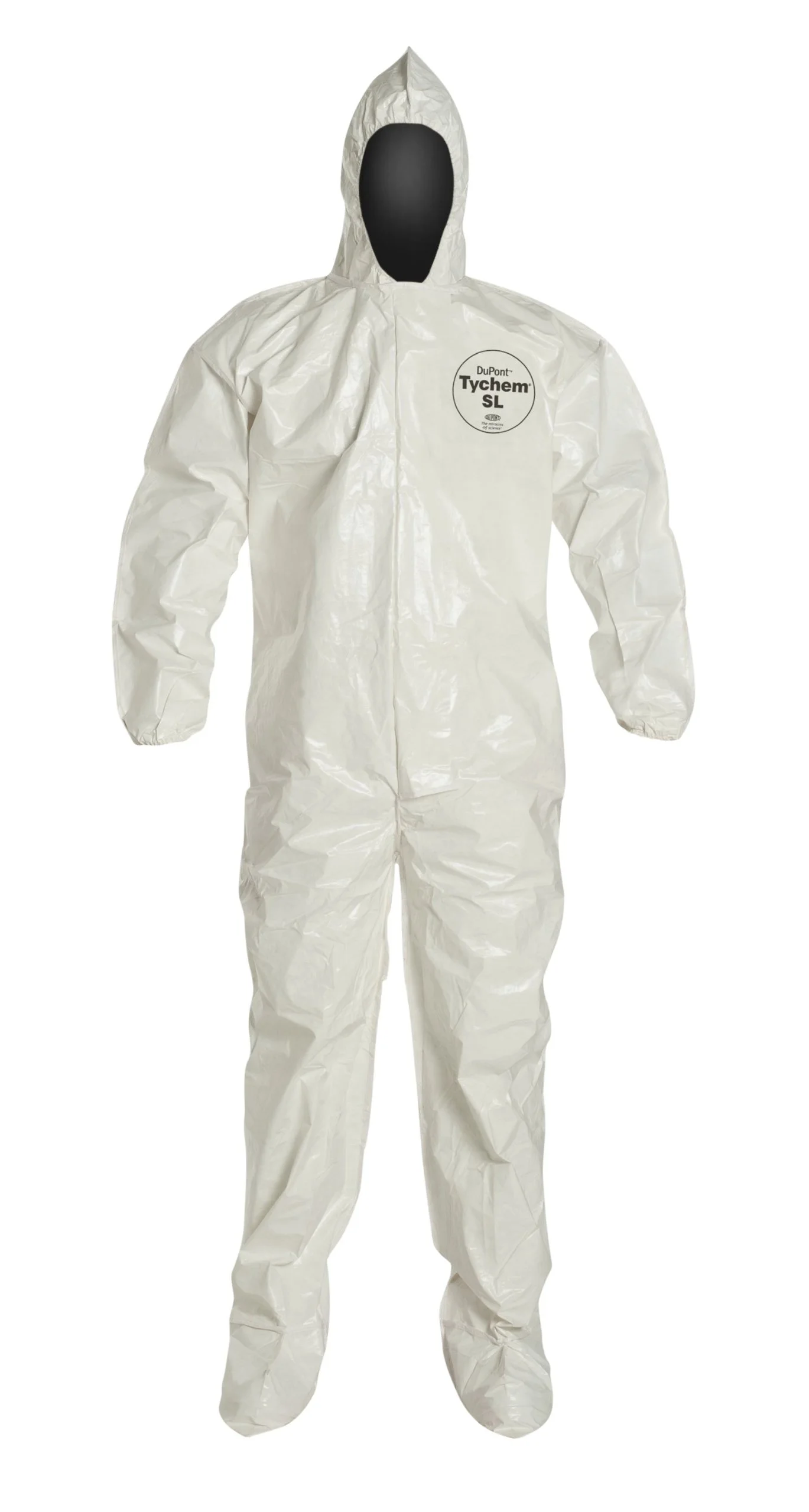 DuPont Tychem 4000 SL122B Chemical Resistant Coverall with Hood and Boots, Disposable, Bound Seams, Elastic Cuff - 12-PACK