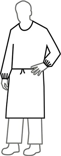 DUPONT Tychem QC Sleeved Apron with Elastic Cuffs, Neck Loop, Snaps, Waist Ties and Bound Seams