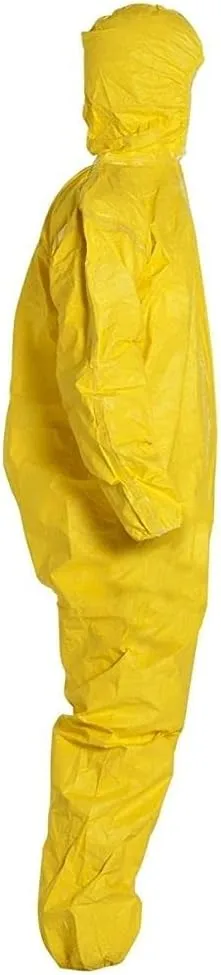 DuPont Tychem QC Disposable Coveralls - Large Yellow, Zipper Closure