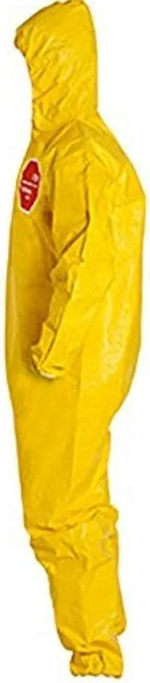 DuPont Tychem QC Disposable Coveralls - Large Yellow, Zipper Closure