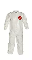 DuPont Tychem 4000 Disposable Chemical Resistant Coverall with Elastic Cuff and Bound Seams, White, 3X-Large, 12-Pack