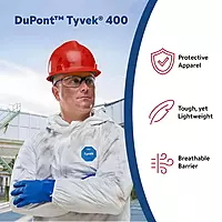 DuPont Tyvek 400 18-Inch High Boot Cover with Elastic Top, White, Universal, 100-Pack