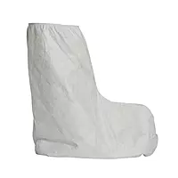 DuPont Tyvek 400 TY454S 18-Inch High Boot Cover with Tyvek FC Skid-Resistant Sole and Elastic Top, White - (Pack of 100)