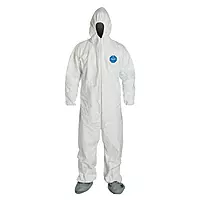 DuPont Tyvek 400 TY122S Disposable Protective Coverall Hood, Boots 25-pack 2X-Large White