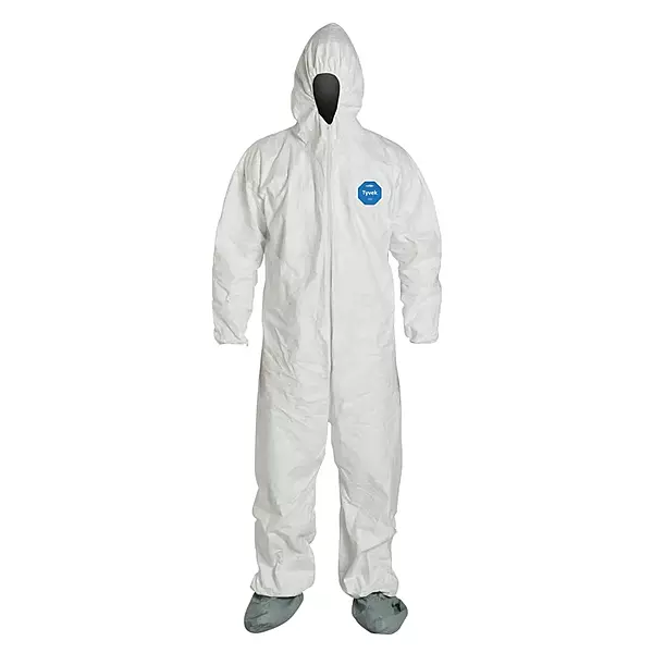 DuPont Tyvek 400 TY122S Disposable Protective Coverall Hood, Boots 25-pack 2X-Large White
