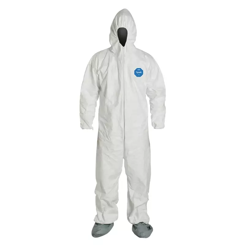 DuPont Tyvek 400 TY122S Disposable Protective Coverall Hood, Boots 25-pack 2X-Large White