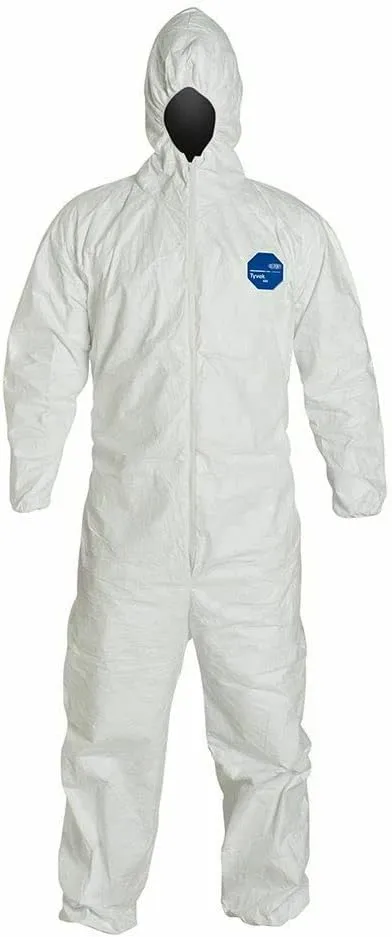 DuPont Tyvek 400 Hooded Coveralls with Elastic Wrists & Ankles by DuPont