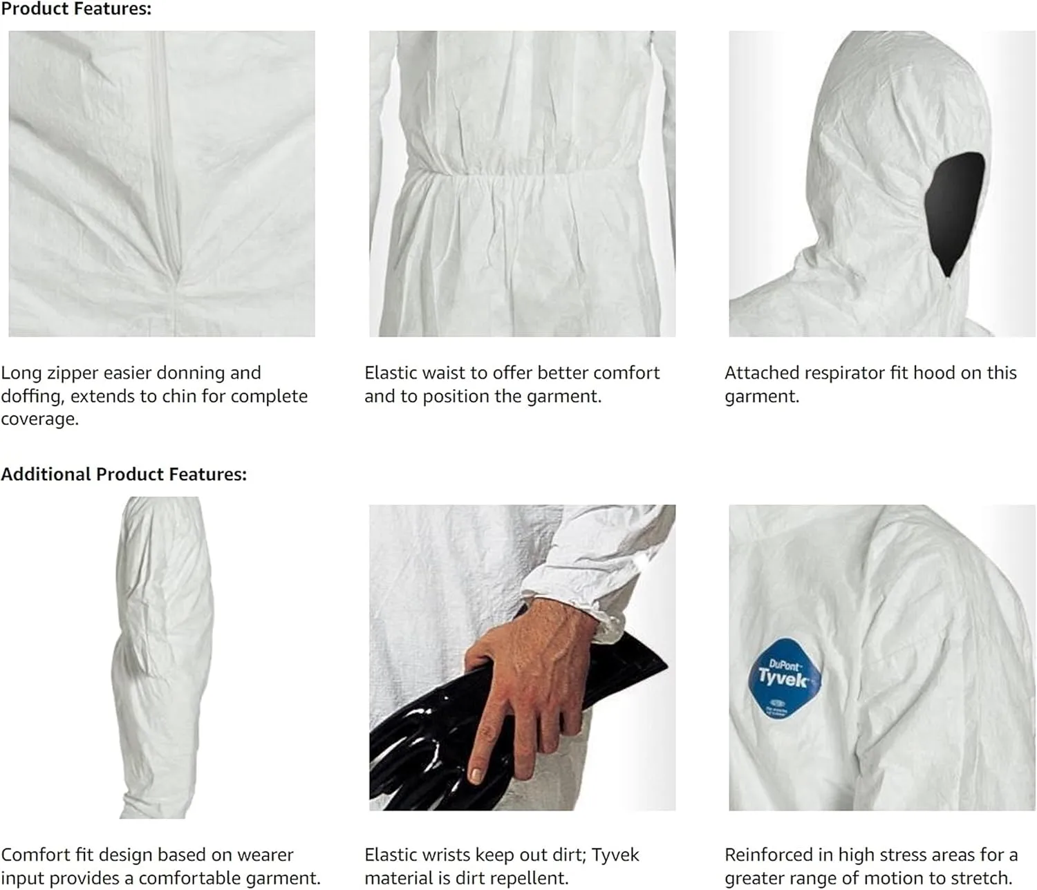 DuPont Tyvek 400 Hooded Coveralls with Elastic Wrists & Ankles