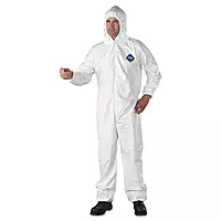 DuPont TY127S3XL Tyvek Elastic-Cuff Hooded Coveralls, HD Polyethylene, White, 3X-Large, 25/Carton
