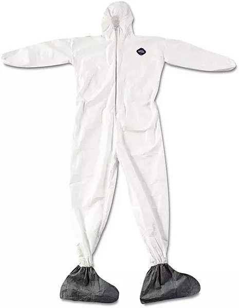 E.I. DUPONT DE NEMOURS - Tyvek Elastic-Cuff Hooded Coveralls W/boots, White, 4x-Large, 25/carton (DUPTY122S4XL) (TY122S4XL)