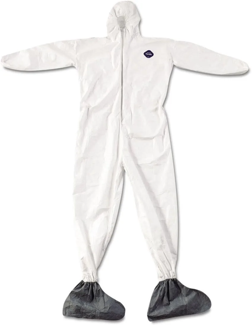 E.I. DUPONT DE NEMOURS - Tyvek Elastic-Cuff Hooded Coveralls W/boots, White, 4x-Large, 25/carton (DUPTY122S4XL) (TY122S4XL)