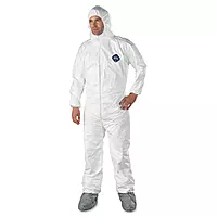 Tyvek Elastic-Cuff Hooded Coveralls W/boots, White, Large, 25/carton