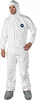 Tyvek Elastic-Cuff Hooded Coveralls W/boots, White, Large, 25/carton