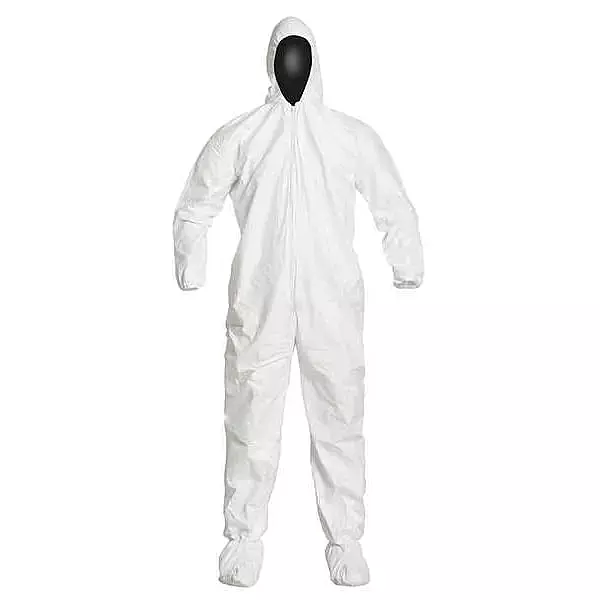 DUPONTIC105SWHXL0025CS Collared Disposable Coveralls, XL, PK25