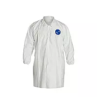 DUPONT TY211SWH3X003000 Labcoat, Snap Front, 2 Pockets, PK30