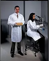 DUPONT TY211SWHLG003000 Lab Coat, Snap Front, White, L, PK30