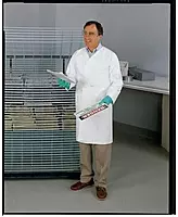 DUPONT TY211SWHLG003000 Lab Coat, Snap Front, White, L, PK30