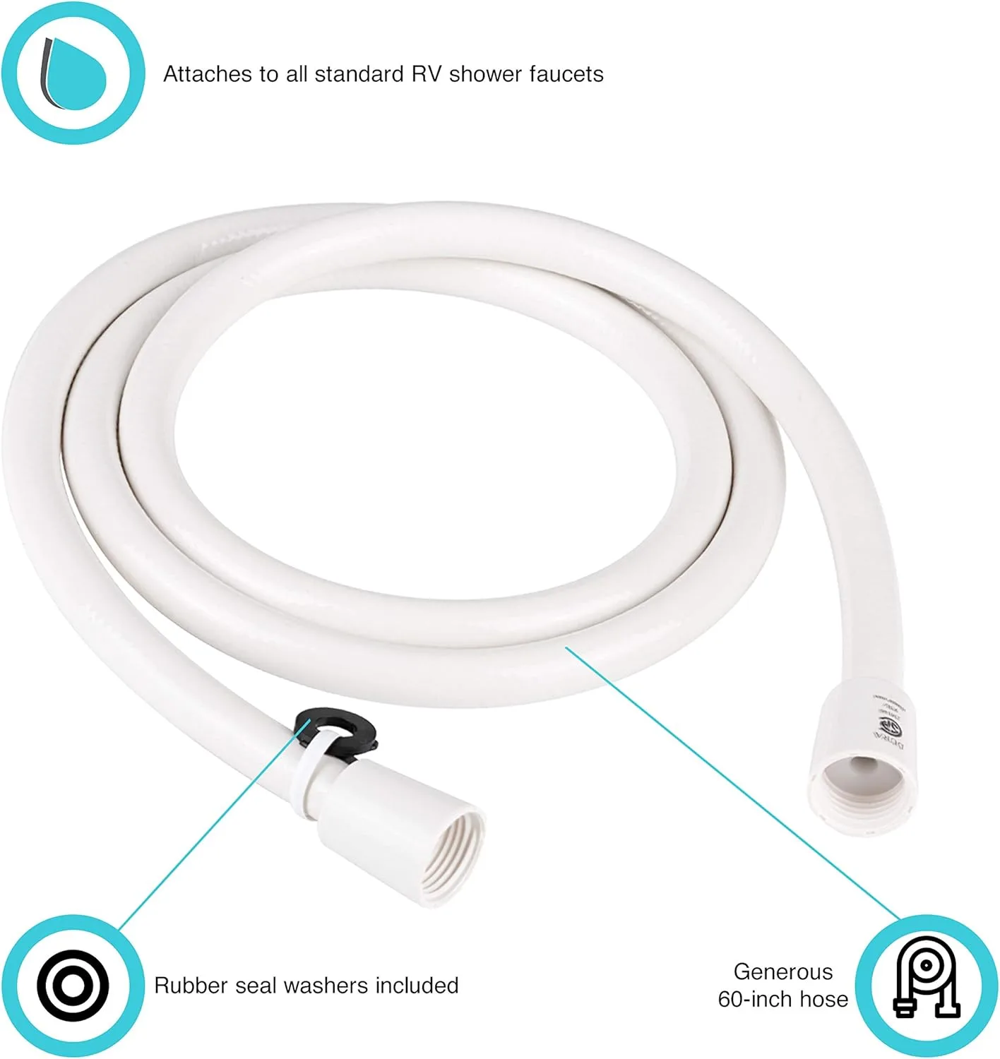 Dura Faucet DF-SA230 RV 60 inch Vinyl Shower Hose