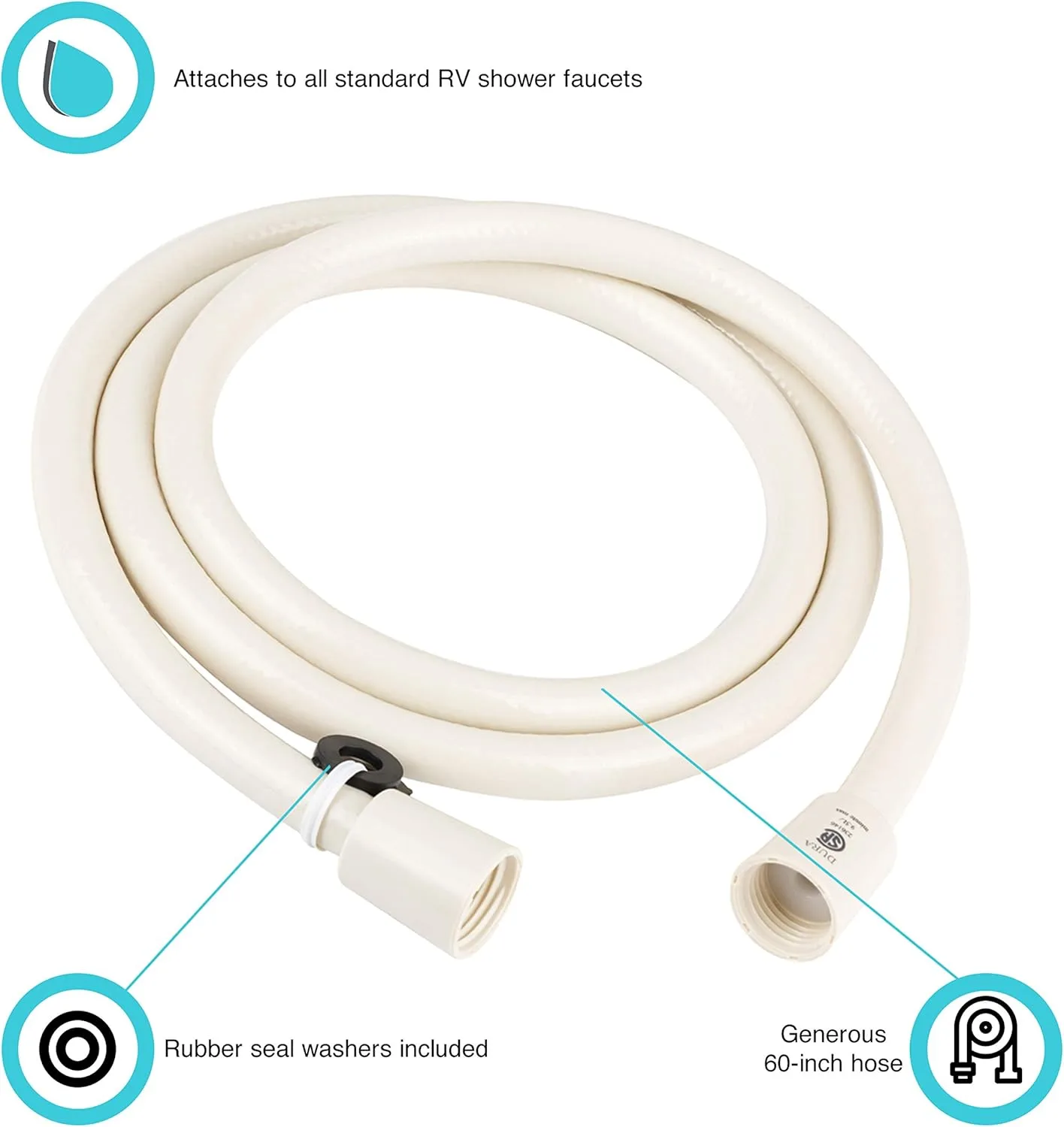 Dura Faucet DF-SA230 RV 60 inch Vinyl Shower Hose