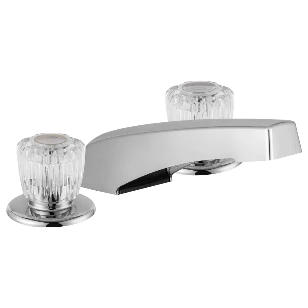 Dura Faucet Economical Widespread Garden Tub or Filler Faucet - Crystal Acrylic Knob Handles (Chrome Polished) Without Deckplat