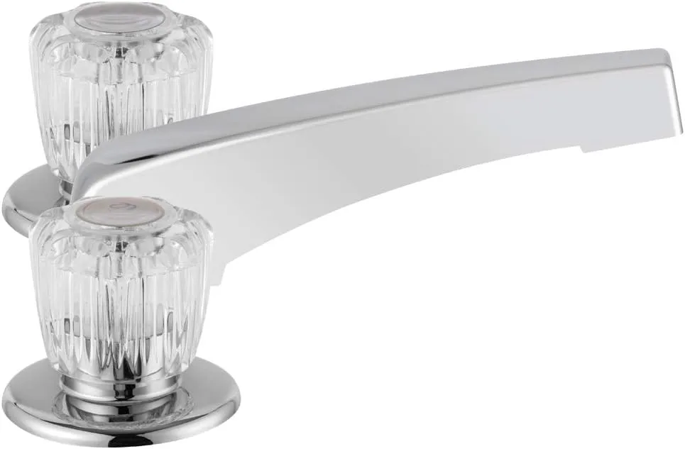 Dura Faucet Economical Widespread Garden Tub or Filler Faucet - Crystal Acrylic Knob Handles (Chrome Polished) Without Deckplat