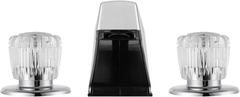 Dura Faucet Economical Widespread Garden Tub or Filler Faucet - Crystal Acrylic Knob Handles (Chrome Polished) Without Deckplat