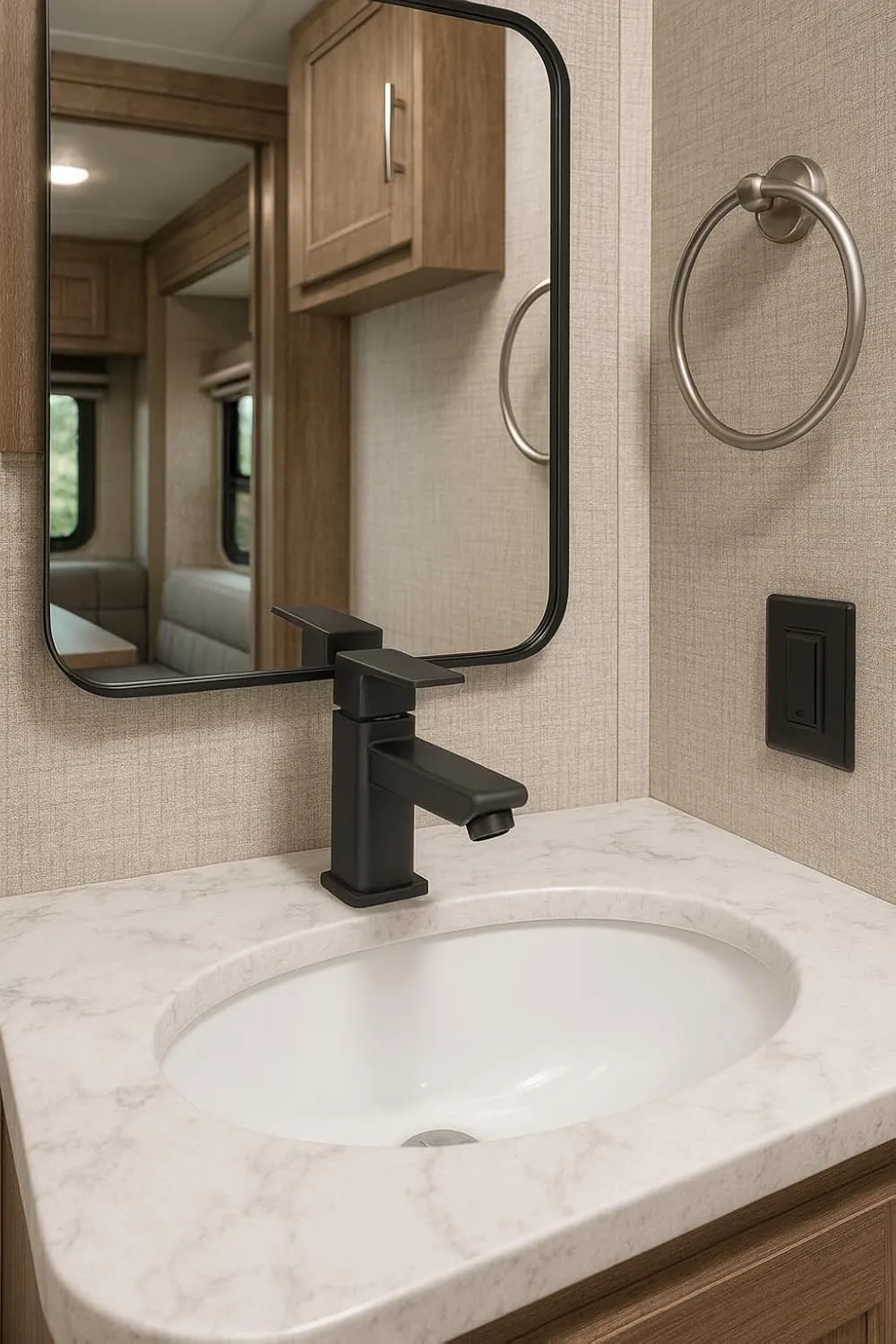 Dura Faucet DF-ML803LQ Modern Angular RV Lavatory Faucet
