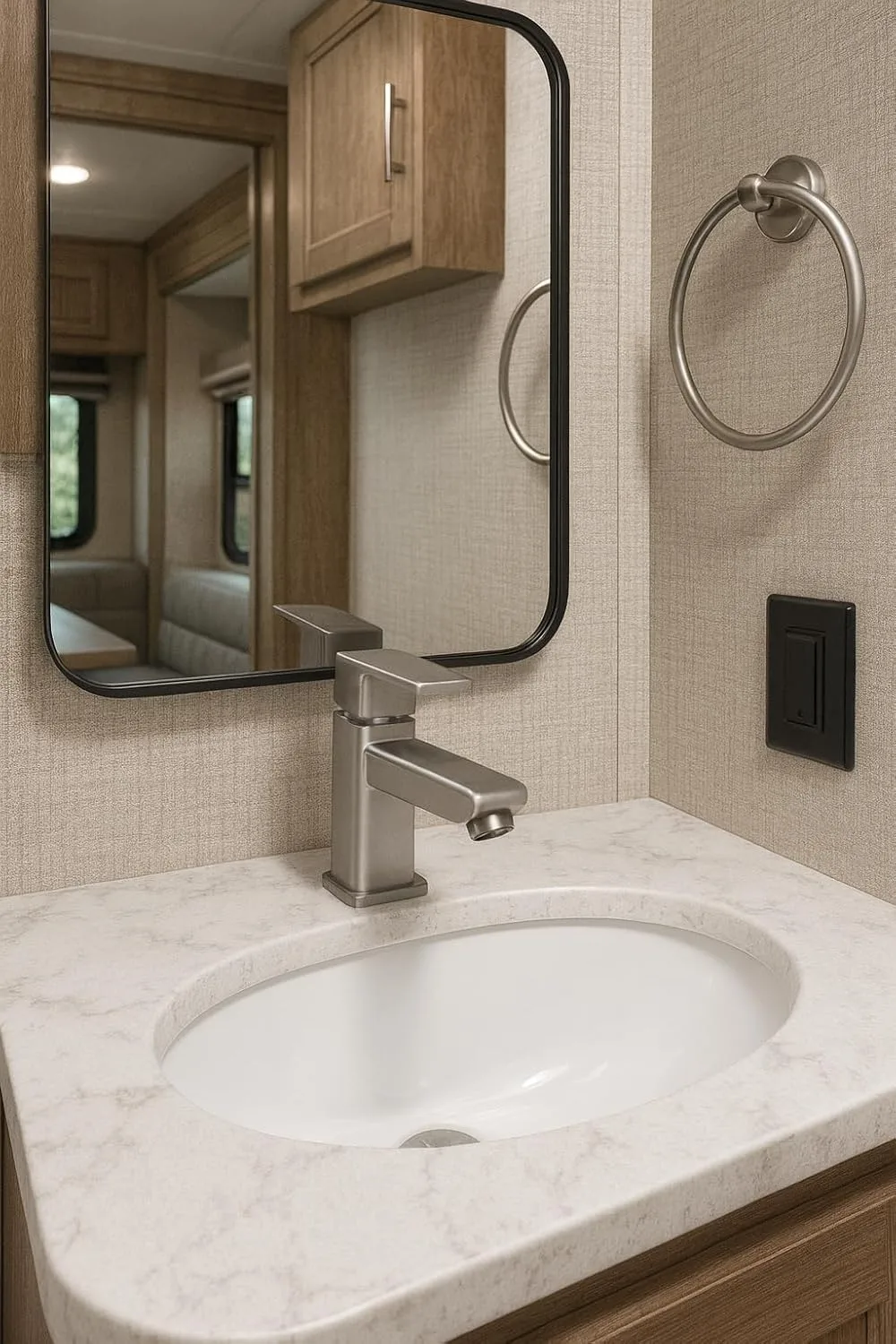 Dura Faucet DF-ML803LQ Modern Angular RV Lavatory Faucet
