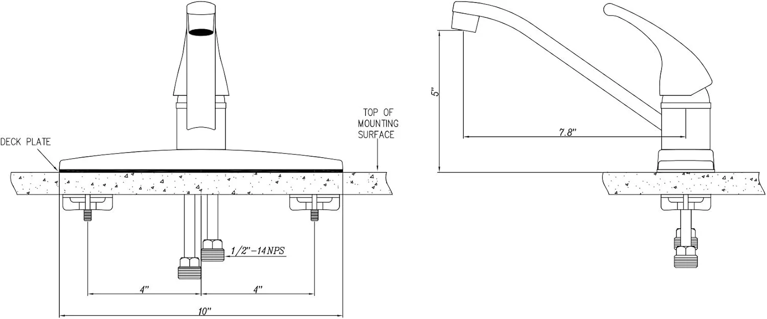 Dura Faucet DF-NMK600-SN RV Swivel Kitchen Sink Faucet (Brushed Satin Nickel) Without Side Sprayer Brushed Satin Nickel