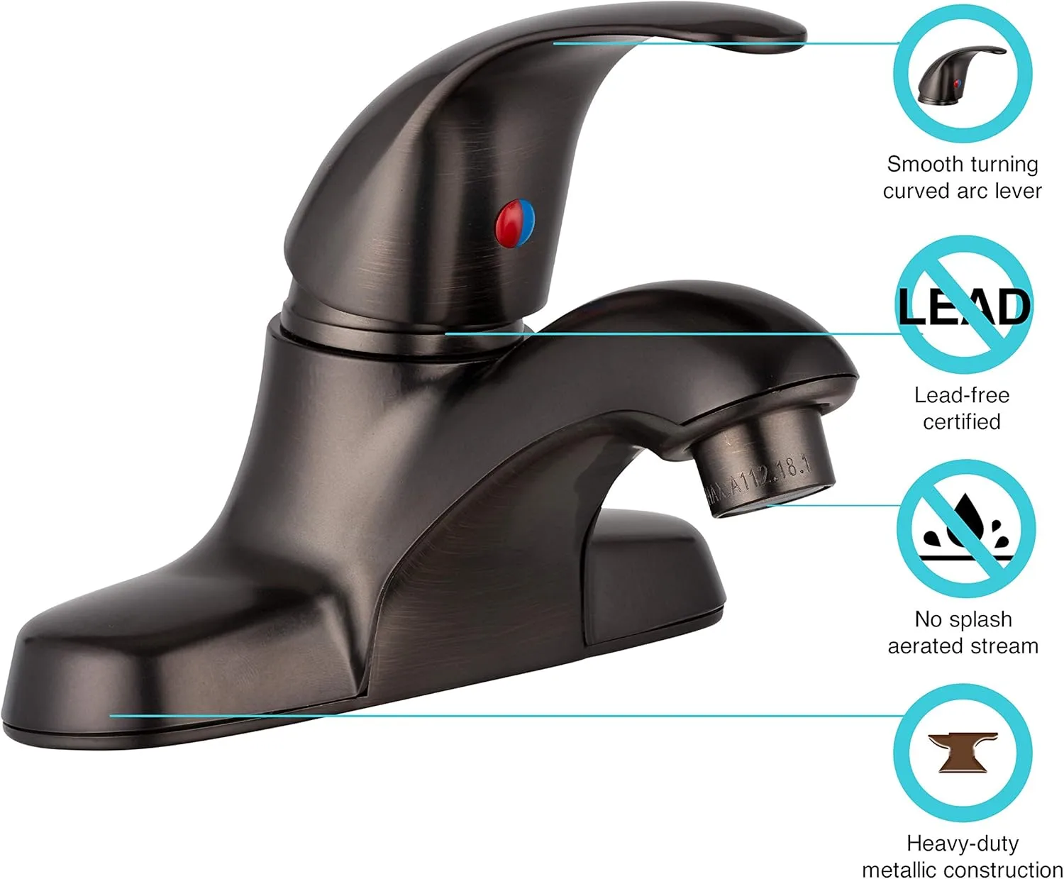 Dura Faucet DF-NML210-VB RV Single Lever Bathroom Faucet (Venetian Bronze)