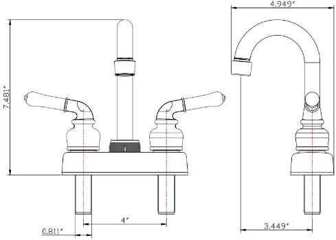 DURA FAUCET DF-PB150C Swivel Bar Faucet for RVs and Motor Homes