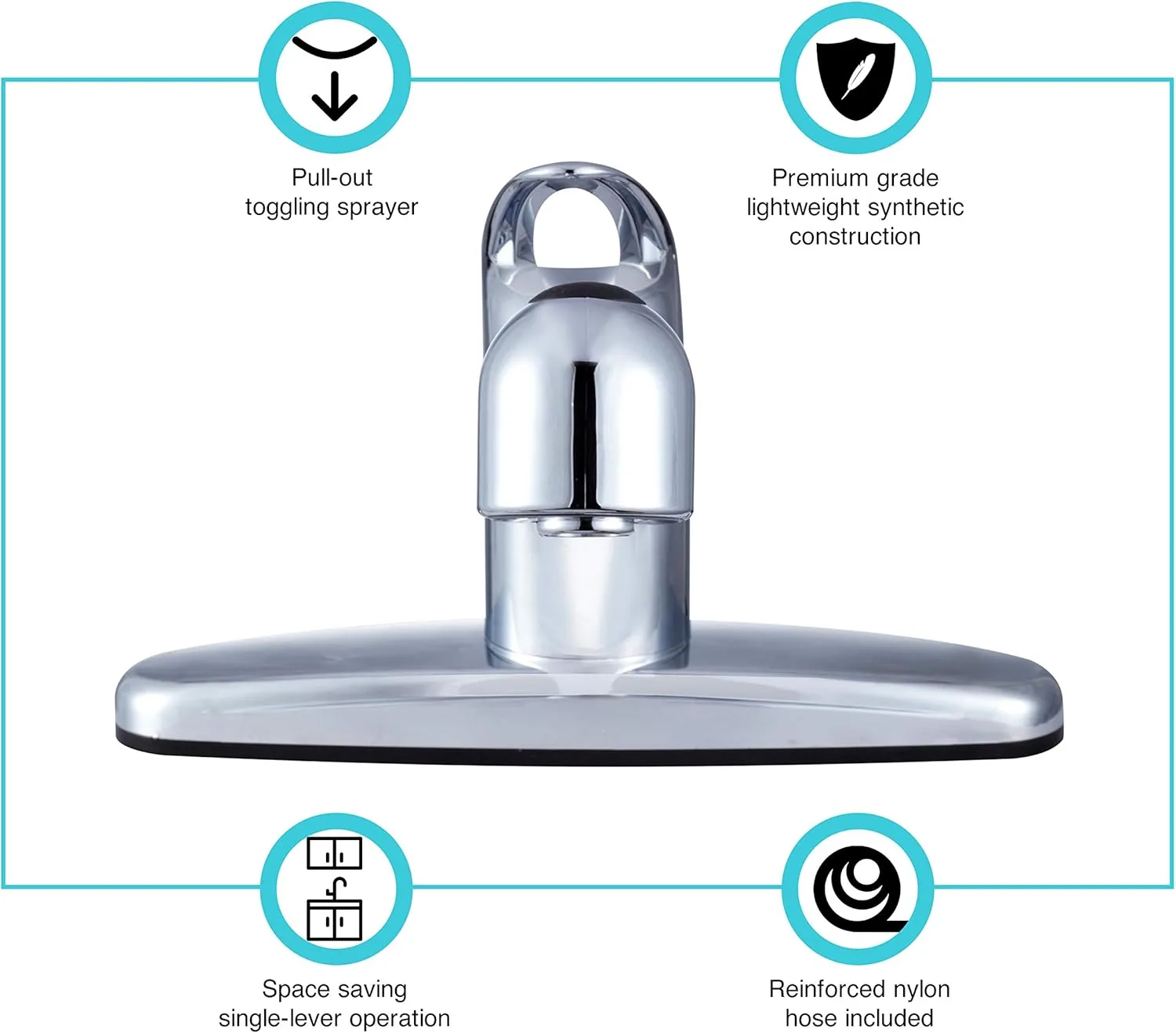 Dura Faucet DF-PK100 All-Plastic Pull-Out RV Kitchen Sink Faucet
