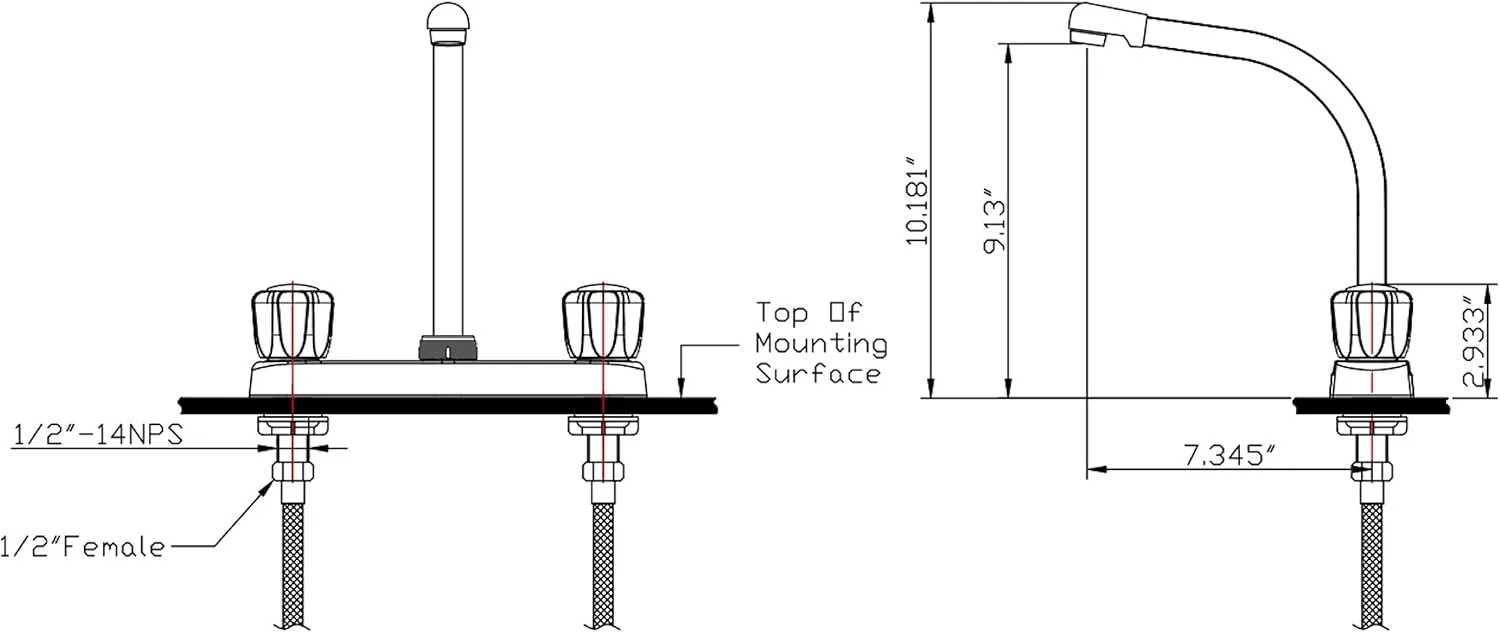 Dura Faucet DF-PK210 Hi-Rise RV Kitchen Faucet