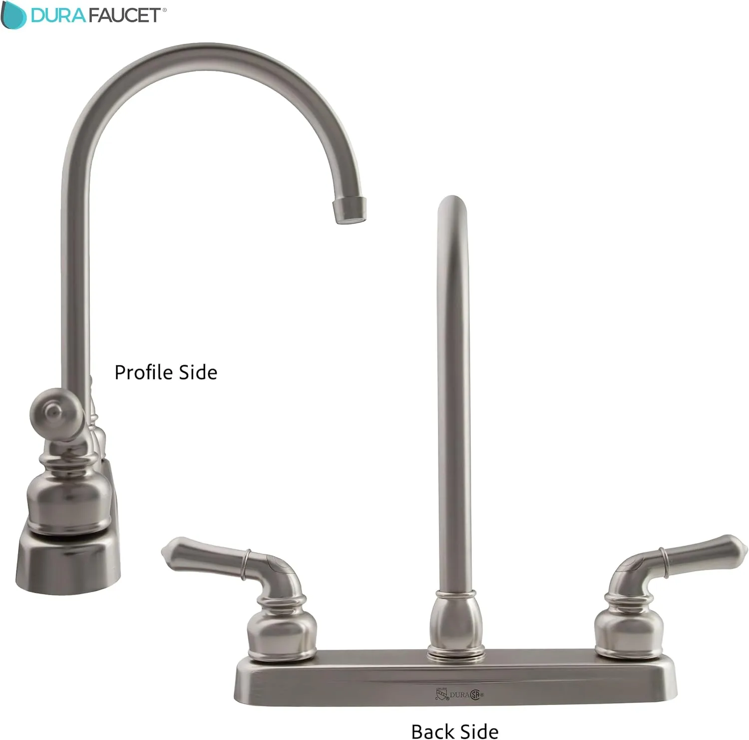 Dura Faucet DF-PK330HC RV J-Spout Kitchen Sink Faucet