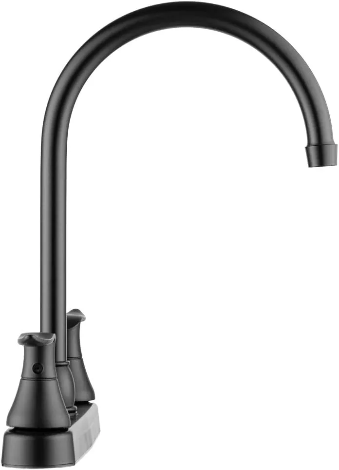 Dura Faucet DF-PK330HLH RV J-Spout Swivel Two-Handle Deck-Mount Kitchen Faucet