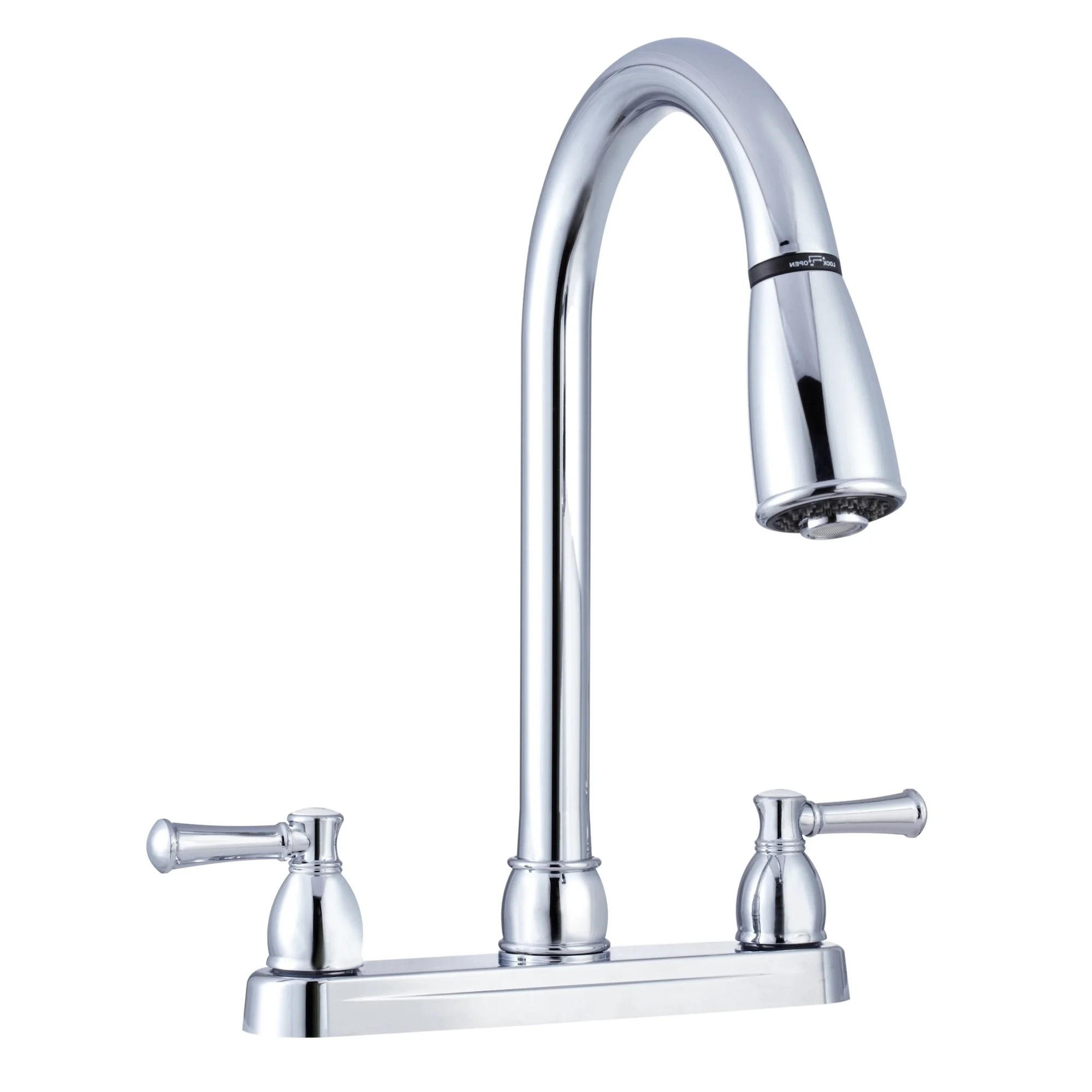 Dura Faucet DF-PK350L Non-Metallic Dual-Lever Pull-Down RV Kitchen Faucet