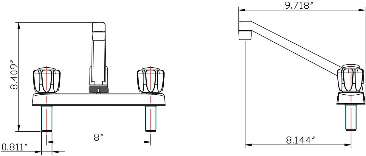 DURA FAUCET DF-PK600 Two-Handle RV Kitchen Sink Faucet