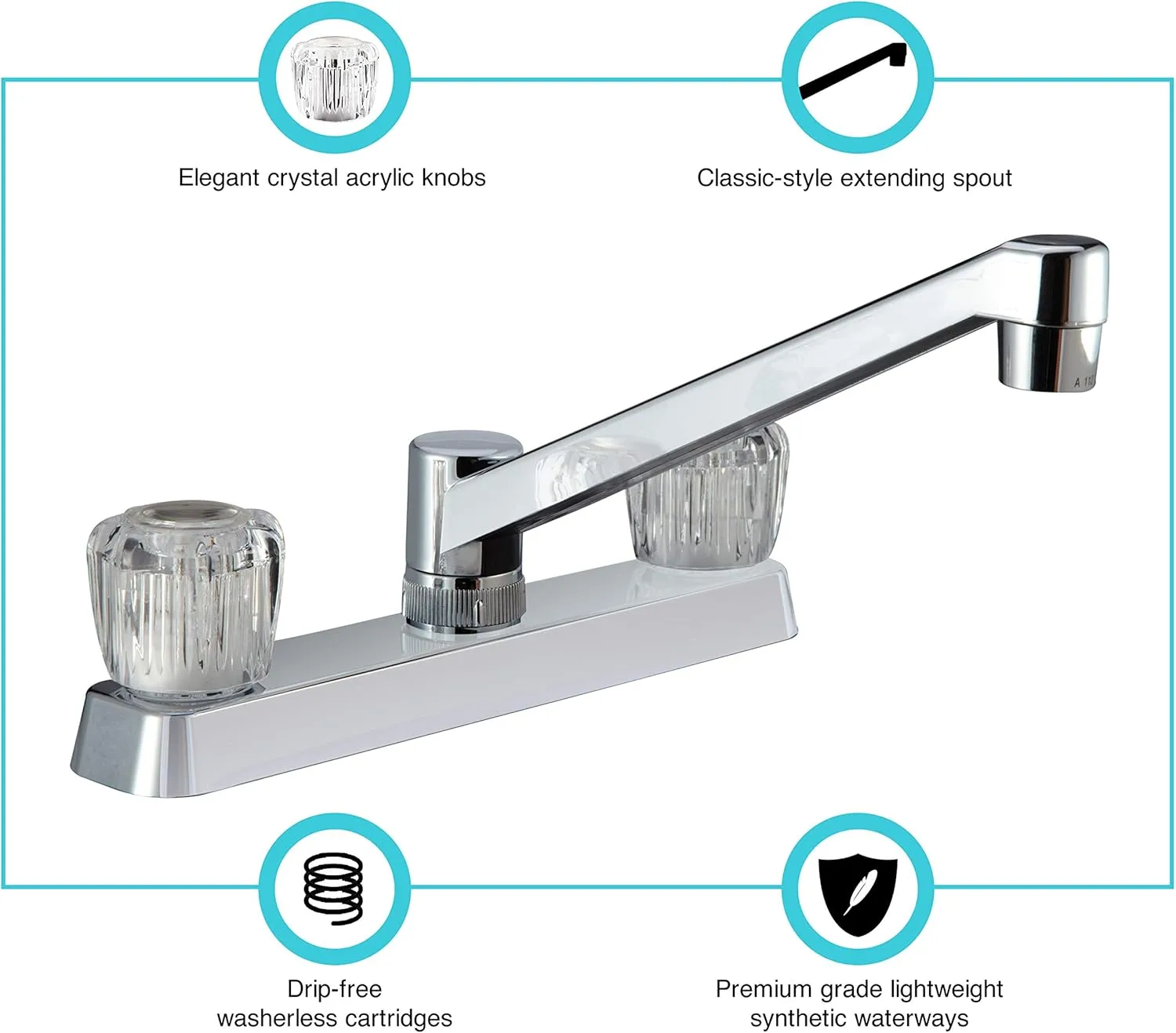 DURA FAUCET DF-PK600 Two-Handle RV Kitchen Sink Faucet
