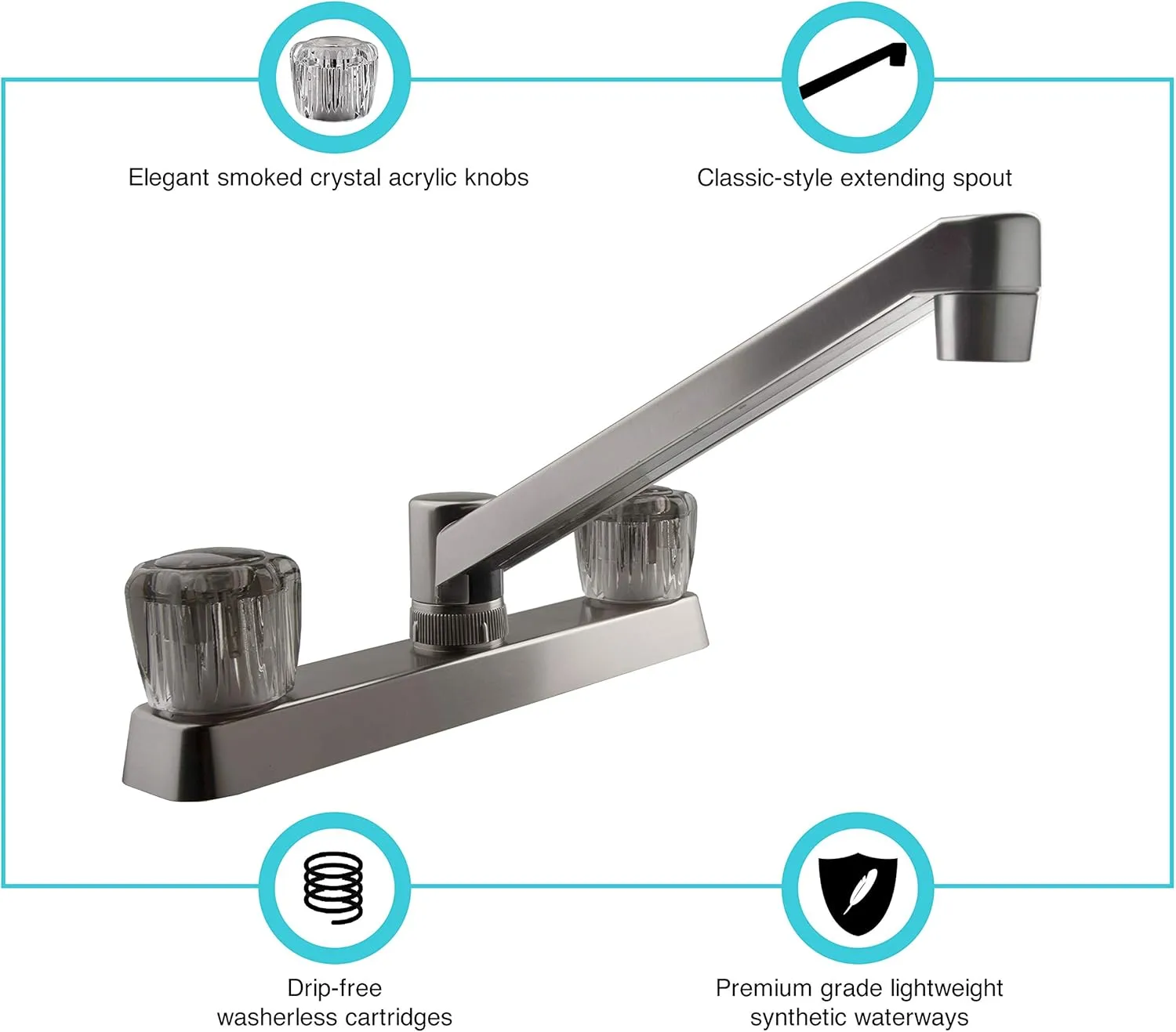 DURA FAUCET DF-PK600 Two-Handle RV Kitchen Sink Faucet