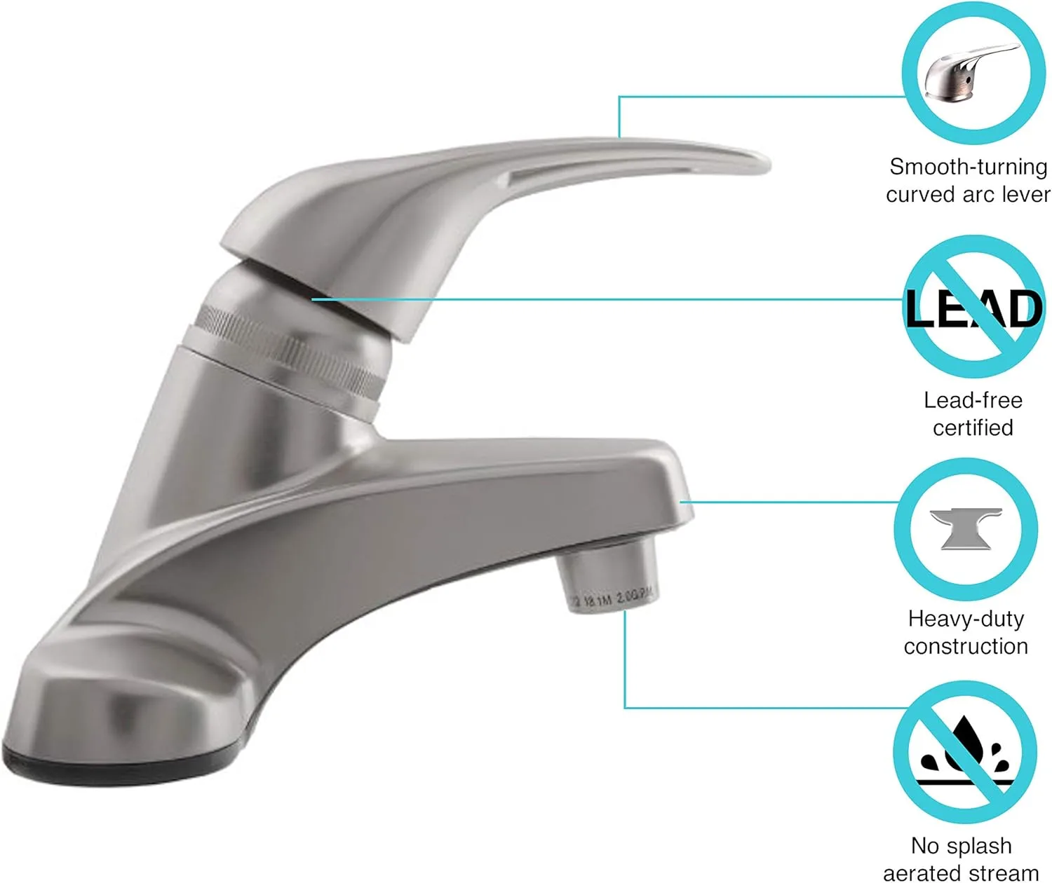 Dura Faucet DF-PL100 RV Single Lever Bathroom Faucet (ABS Plastic)